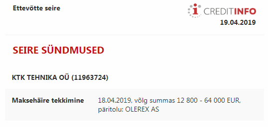 võlg olerex